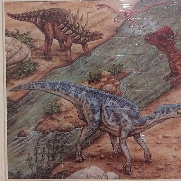 100-Piece Dinosaur Puzzle on Wooden Backing NWT - Picture 2 of 5
